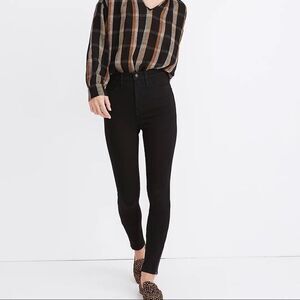 MADEWELL 11" High-Rise Roadtripper Jeans Ankle-Zip Edition‎ Black Size 27